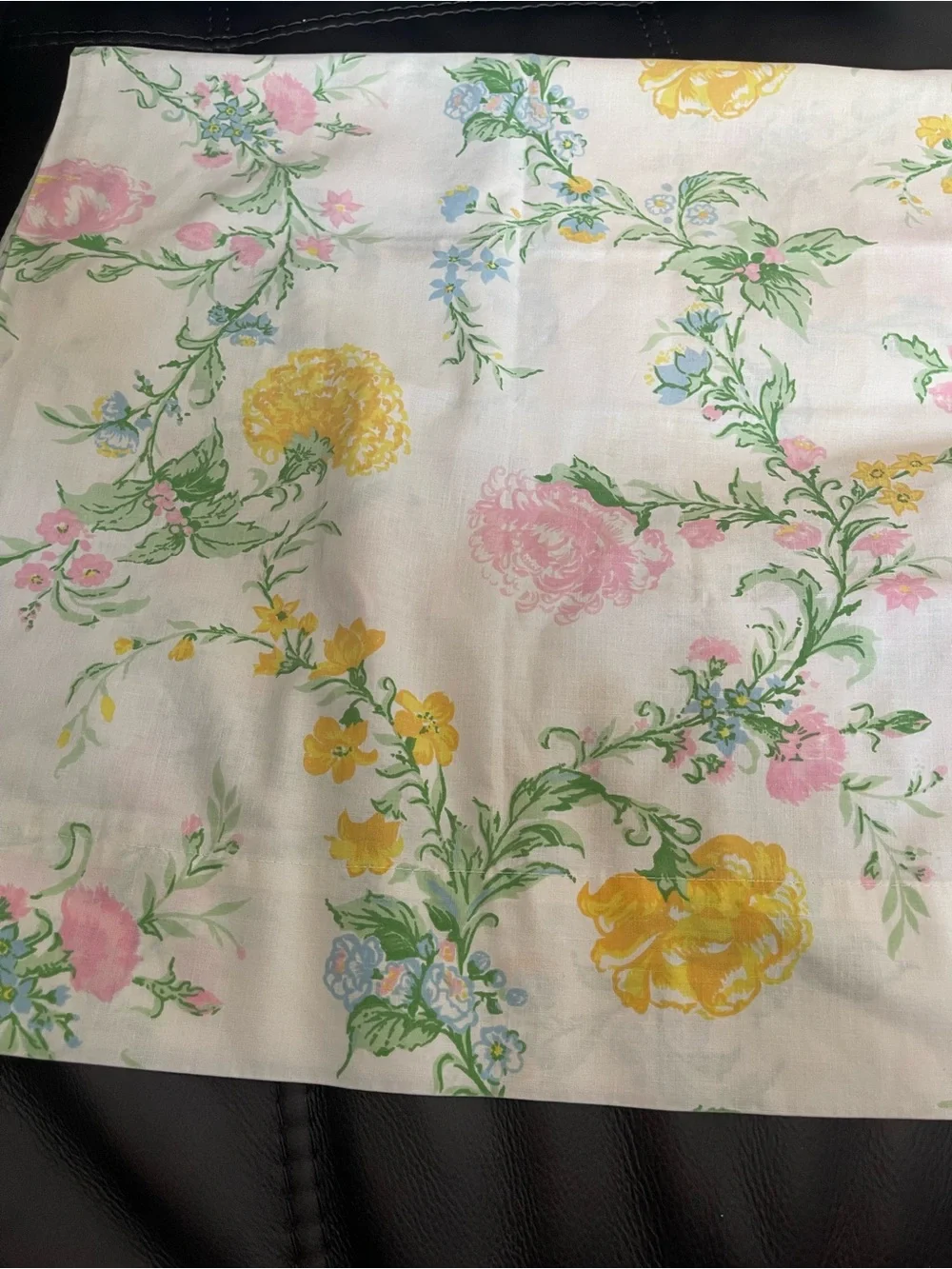 Floral Pastel Cotton Fabric pillowcase- Pink, Yellow & Green 42x36